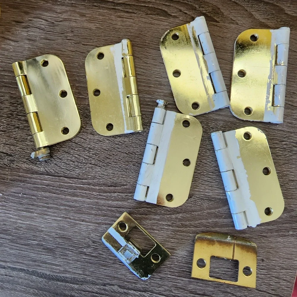 Lot of 6 Door Hinge Lot Gold 4.5